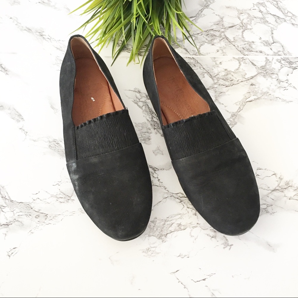 Gentle souls black Prynne Suede Ruffle Flats 7